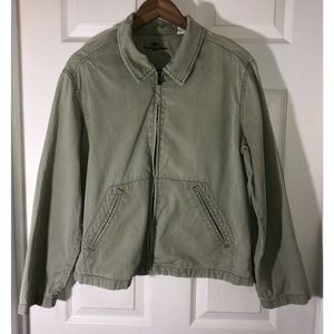 Tommy Bahama Full Zip Corduroy Light Green Womens Jacket Sz M *Liner Pulled Out*